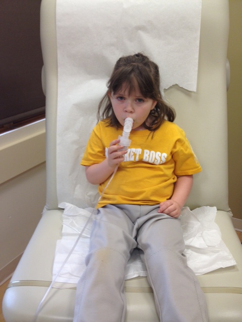 Ali at the doctor's office, the day before her recital ...