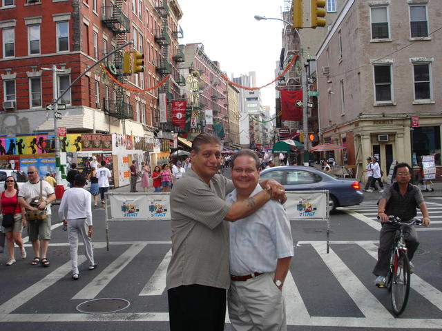 Joey and Steve walking to Al's 70th Birthday Party