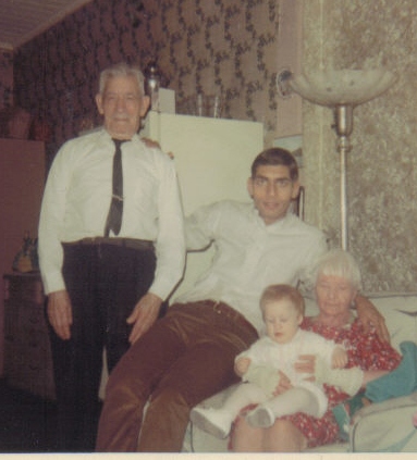 Steve with grandparents and little Kris