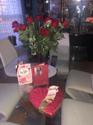 valentine's roses, chocolates and card delivered by singer